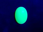 Vintage Blue Uranium Glass Cabochon 25x18mm Oval Turquoise 1960s Czech