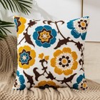18x18 Inch Throw Pillow Cover Flower Embroidered Cushion Cover Sofa Pillows Case