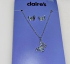 Claire   s Rainbow Tassel Heart Necklace Girls 16    Silver Tone Nwt Cute