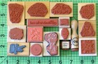 Vintage Lot Of 16 New And Used Mixed Themes Wood Mounted Rubber Stamps Lot  1