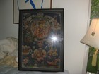 Buddha Thanka Painting On Paper  Framed  Intricate Detail
