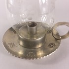 Vintage Buenilum Hand Wrought Aluminum Chamberstick Candle Holder W  Glass Globe