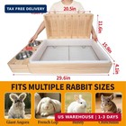 Extra Large 3 In 1 Rabbit Hay Feeder With Litter Box upgraded Wooden Hay Feeder