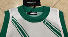 J  Lindeberg Golf Women s Freja Knitted Top vest Awkw08150 Green white Xs Nwt
