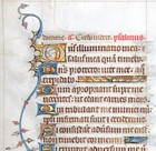 C  1325 Medieval Manuscript Hours Leaf -w Portrait Miniature   Line Extenders