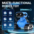 Rechargeable Robot Toy Remote Control Rc Robots For Kids 3  With Led Eyes Blue