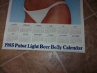 Vintage 1985 Pabst Beer Calender Poster Milwaukee Wisconsin Wi Bar Tavern Saloon