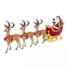 Giant 9-foot Pre-lit Led Santa s Sleigh And Reindeer Set