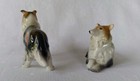 Vintage Collie Dog Salt Pepper Shakers Set Relco Japan Glossy Ceramic Cork Plugs