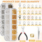 Jewelry Making Kit  1260 Pcs Assorted Color Jump Rings   Lobster Clasps