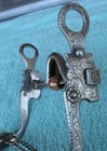 Engraved Sterling Silver 7 Cheek Horse Show Bit Copper Covered Port Lip Chains