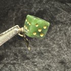 1 Genuine Natural Canadian Nephrite Jade Dice Charm With Sterling Silver Tag 925