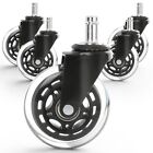 10pcs 3 Inch Office Chair Caster Rubber Swivel Wheels Replacement Heavy Duty