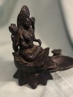 Cast Metal  bronze   Hindu indian Goddess Incense 5  Figurine   heavy 