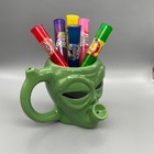Wake-n-bake Alien Head Coffee Mug With 6 Tasty Puff Flavored Cones Free Shipping