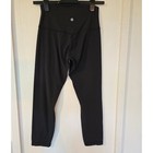 Lululemon Girls Black Micro Dot High Rise Cropped Leggings Size 6 Gym Dance Yoga
