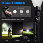 1200000lms Super Bright Xhp90 2 Led Flashlight Rechargeable Tactical Zoom Torch