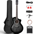 41  Cutaway Acoustic Electric Guitar Kit 6 String With Eq   Amp Includes Gig Bag