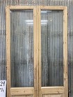 Antique French Double Doors  44 5x93 5  1 Pane Glass  European Reclaimed G224