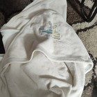 White Unisex Baby Hooded Towel  Animals Theme Embroidered Hood