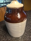 Gelfand s Advertising Stoneware Jug Distillery Theme Brown   Beige