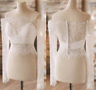 Wedding Dress Topper Jacket Bride Accessories White Ivory Lace Long Sleeves
