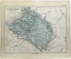 1866 Historic Map Of France Along The Seine Hand Colored Lithograph 11 5 X 9 5 