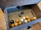 Antique Ballot Box Wood Clay Marble Black Ball Voting Fraternal Vtg Civil War