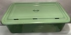 Vintage Antique Bread Box Bin Baking Tin Enamel Large Green Enamelware 14x4 Htf