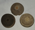 Antique Wooden Butter Mold Press Stamps Lot Of 3 Primitive Wheat Leaf  Botanical