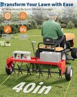 Pro Lawn Plug Aerator 40  Universal Hitch   Inflatable Wheel For Heavy-duty Yard