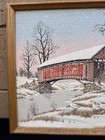 Vintage Coca Cola Serigraph On Canvas W oak Frame  Signed C Carson  18 5 X 14 5   