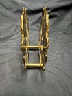 Vintage Jerusalem  Brass Brutalist  Napkin Letter Holder Israel