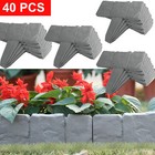 40pcs Garden Lawn Flower Bed Edging Landscape Border Long Plastic Edging Border