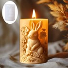 3d Long Ear Rabbit Cylinder Candle Silicone Mold Bunny Relief Wax Art Diy Moulds