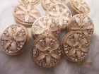 Chanel 10 Buttons Rhinestones Cream   With Gold Tone Metal Cc 25mm  lot 10