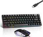 Wired 60  Gaming Keyboard And Mouse Combo  Ultra-compact 61 Keys Rgb