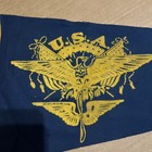    rare    Pre 1941 Felt Usa Air Corp Pennant Navy Blue gold Air Corp Wing And Prop