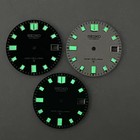 28 5mm Green Luminous Watch Dial Date For Nh35 Nh36 Movement Watch Accessories