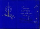 Merry Christmas Bells Blue Art Deco Vintage Greeting Card