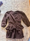 Zara Girls Brown Textured Peplum Dress 8-9y