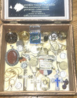 Junk Drawer Lot Vintage Jewelry Gold Necklace Rings Siver Coins Military Estate