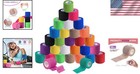Colorful Self Adhesive Bandage Rolls 2 Inch X 5 Yards 30 Pack Elastic Wrap