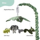 Crib Mobile Musical Baby Dinosaur Nursery Decor 12 Lullabies Grey Green