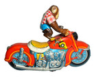Vtg 1950 s Atc-asahi Tin Litho Friction Toy Monkey On Motorcycle- Japan