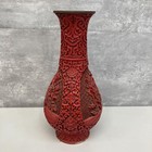 Antique Chinese Art Carved Lacquer  Liquid  Flower Vase  Base  Single Vase