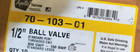Apollo  7010301 Threaded Female 1 2  Brass Ball Valve 600 Cwp Lever Handle