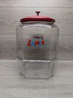 Vtg Lance Cracker Glass Jar W  Red Lid 11  8-sided Countertop Store Display Ad
