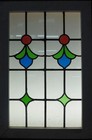 Abstract Large Old English Leaded Stained Glass Window 20 5  X 30 5 