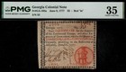 Ga-105a 1777 Georgia  3 Pmg Vf35 Red Frontiersman Serial 53 Langworthy Note